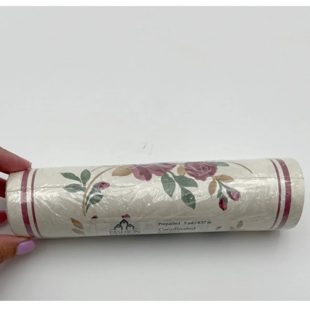 Fashion Point Pre-Pasted Floral Wallpaper Border 5yd Cottage Traditional‎ VTG